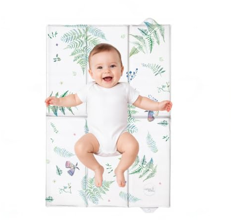 Baby Comfort Faltbare Baby-Reise-Wickelunterlage, weich, wasserdicht, tragbar, Wickelunterlage (Polypody)