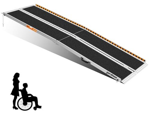 gardhom Wheelchair Ramps 8FT, Folding Ramps for Wheelchairs Portable Aluminum 362kg Capacity Wheelchair Ramp for Home Entrance Threshold Doorways