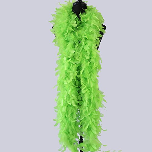 SYSUII Federboa zum Basteln 2 Meter lang - ca. 90 g Flauschige Truthahnfedern Federboa Flauschige Marabu-Boa Feder Schal Federstola für Damen Kinder Karneval Fasching Stola Kostüm Mottoparty -Grün