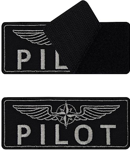 Piloten Patches Klett Tactical Morale Patches mit Klett | Klett Patch Pilot hook and loop Patch Velkro, Klett Patch, Pilot Patch mit Klettverschluss, Aufnäher mit Klett | 95x40mm