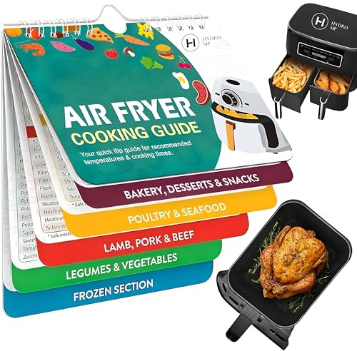 Hydro - Libro di ricette per friggitrice ad aria, con magneti e istruzioni (lingua italiana non garantita), libro di ricette per friggitrice ad aria, accessori per friggitrice ad aria istantanea, per