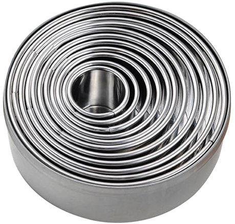 Cortador de círculos, 1 juego de cortador circular de grado alimenticio, superficie pulida resistente al óxido, no de acero inoxidable, cortador de galletas circular