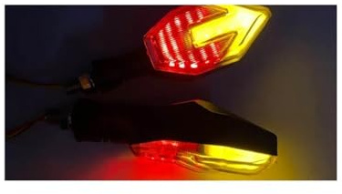 Nisza luces señalización Señal De Giro Led Para Motocicleta, Luz Para Vehículo, Intermitentes Para Motocicleta, Indicadores LED Delanteros Y Traseros, Universales, 12V (Color : Red Yellow 2PCS)