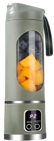 Portable Blender, 450ml Fresh Juice Maker, Powerful Cordless Blender Smoothie Maker, Juicer, Rechargeable Mini Blender with 12 Blades for Smoothies, Protein Shakes, Blends Ice, Frozen Fruit (Green)