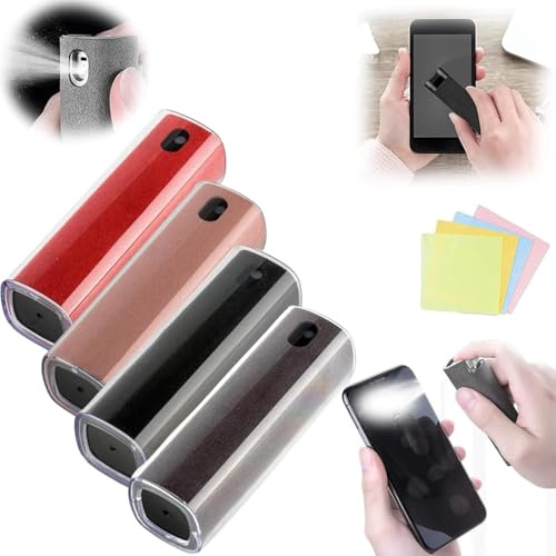 Lot de 4 nettoyeurs d'écran tout-en-un en spray et lingette nettoyants d'écran, nettoyant d'écran tout-en-un pour téléphone, TV, ordinateur portable (C)