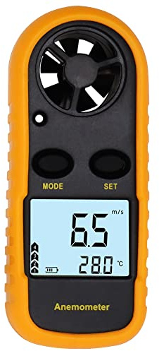 LElgqceu AnéMomèTre Portatif 2 en 1 Mesurant la Climatisation, la Vitesse Du Vent, la TempéRature, le Volume, le Testeur, le Compteur
