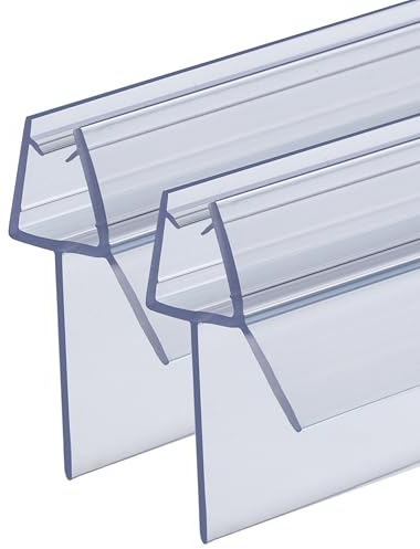 QOROCO Duschdichtung 2x 100cm für 4-6mm Glastüren, mit extra länger Gummilippe(Lippen 20 mm), von Situationen mit größerer Bodenfreiheit, Einfache Installation, für alle Duschtüren, Dusche, Badewanne