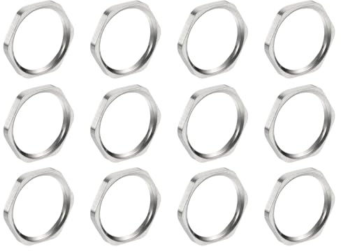 uxcell 12Pcs Cast Pipe Fitting Hex Locknut, Brass Hex Lock Nut NPT1/2 Female Thread, Brass Nickel Plated for Plumbing Fixed, Water Broom and Undercarriage Cleaner