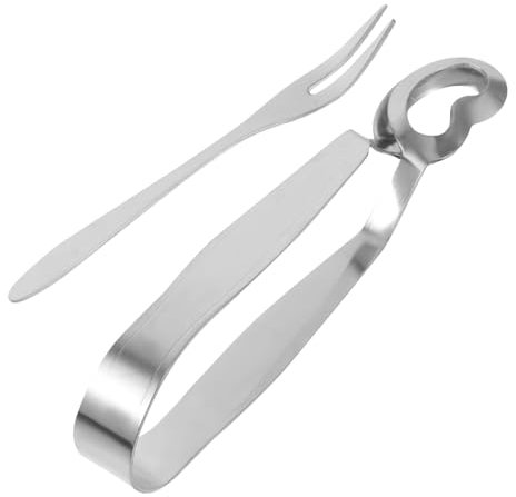 OKUMEYR Schneckenzange Aus Edelstahl Schneckengabel Küchengeschirr Schalentierzange Praktische Gabel Für Meeresfrüchte Verbrühungsschutz Multifunktionale Zange Küchenclip Für Schnecken