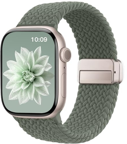 Jiamus Braided Strap for Apple Watch Straps 38mm 40mm 41mm 42mm 44mm 45mm 46mm 49mm Women Men,Upgraded Strong Magnetic Clasp Adjustable Bands for iWatch Series 11 10 9 8 7 6 5 4 3 2 1 Ultra3 SE3