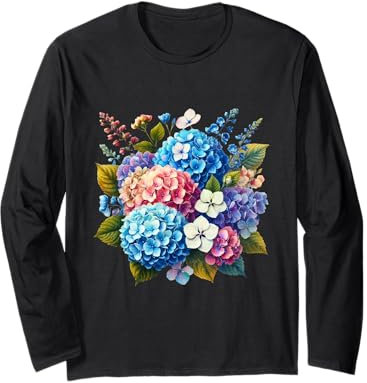 Fiori Ortensia Ortensia Multicolore Forme Mania Maglia a Manica