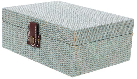 BESPORTBLE Boîte de Rangement à Bijoux Rectangulaire L en Bois Bleu