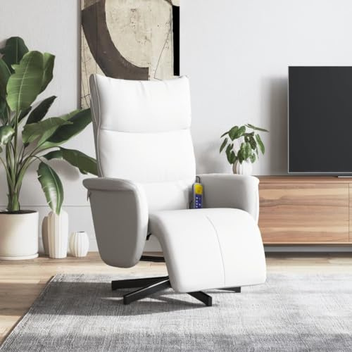 Snsowed Sillón reclinable Masaje con reposapiés Cuero sintético Blanco, Sillón De Relax, Sillon Masaje Relax, Sillon Relax Electrico, Hogar Sillon Relax, Sillones Comodos, Sofa Tantra - 356598
