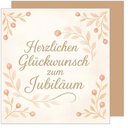 Edition Seidel Premium quadratische Glückwunschkarte zum Jubiläum mit Umschlag. Jubiläumskarte Grußkarte Karte Geburtstag Billet für Mann Frau herzlichen Glückwunsch (JQ105 SW025)