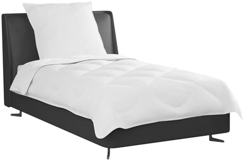 vidaXL Duntäcke med kudde 2 st Vit Mikrofiber
