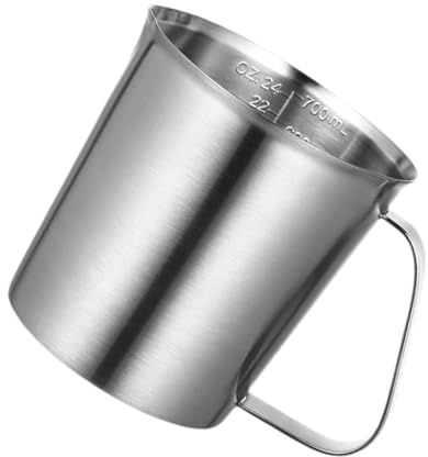 MUELODSIC Misurino in Acciaio Inossidabile con Scala Graduata Accessorio Versatile per Bevande Tazza da Cucina con Manico per Caffè Latte Tè e Preparazioni Artigianali
