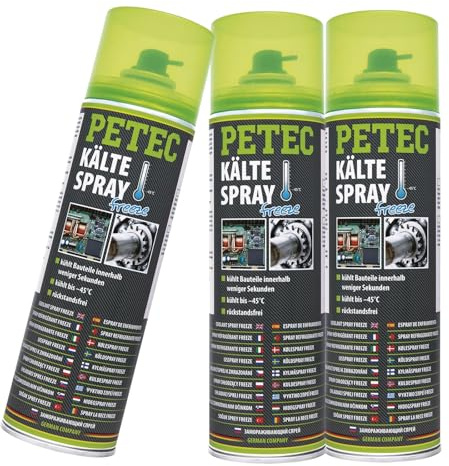 BandelOne enthält 3x 400ml PETEC Freeze Kältespray Kaltreiniger Eisspray Vereisungsspray