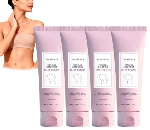 Lozione per il corpo rassodante per donne e uomini - Lozione idratante anti-invecchiamento, stringe e solleva cosce, schiena e pancia | Efficace cura dello stretching della pelle per pelle (4PCS)