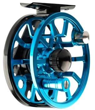Metall Fliegenrolle, Fliegenfischrolle Fliegenfischen-Rolle mit Gehäuse aus Aluminiumlegierung, 3, 4, 5, 6 CNC-gefräst, Forelle, Bass, Karpfen, Sonnenbarsch(75Blue3-4wt)