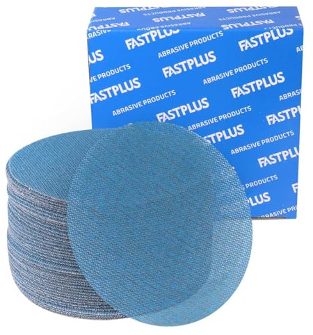 FASTPLUS Disques Abrasifs 150mm Grain 80/120/240/320/400 Filet Céramique Papier à Poncer Anti Poussière Papier de verre Disque de ponçage pour Ponceuse Orbitale