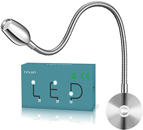 Lampada a led da lettura,luminosità regolabile,montaggio a parete,luce con funzione di memoria ed interruttore touch,bianco caldo,200lm/3000k/3W/,angolo di illuminazione:30°,lunghezza:38cm (1 pezzo)