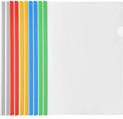 upain Klemmmappen Din A4 10 Stück Prospekthülle Dokumentenmappe Kunststoff Plastikhüllen für Schule Home Office Organisation