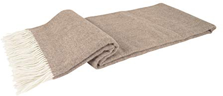 Kai Wiechmann Decke Wohndecke Gartendecke Plaid 100% Merinowolle 140 x 200 cm braun Premium