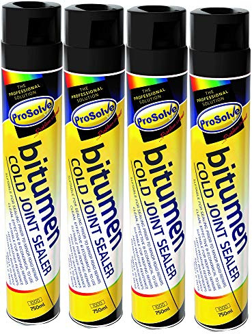 Prosolve Bitumen Cold Joint Seal Spray Tarmac Roof Gutter Repair Pot Hole Sealer - 4 Pack
