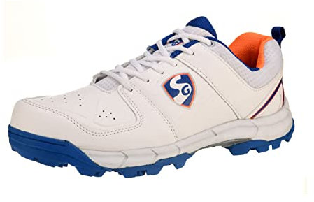 SG Unisex-Adult SG01CR160915 Kricket Schuhe, Weiß/Limette/Rot/Blau, Größe 8