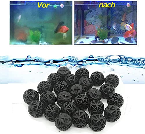 100 Stück Biokugeln für Aquarium Biofilter Aquarium Innenfilter Schildkrötenbecken Wasserreinigende Pumpe Bio-Filtration für Tropenaquarien Schildkröte Garnelen Frosch Krabben (100 Stück Bio-kugeln)