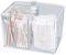 Caja de Acrílico de Bastoncillos de Algodón con Tapa, Caja Transparente de Hisopos de Algodón, Caja de Almacenamiento Dispensador de Disco de Algodón para Organizador de Bolas de Hisopo Baño