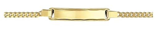 JC Trauringe Baby- & Kinder ID-Armband Goldarmband 333 Gold 14 cm I Panzerflach Armband mit Gravur Taufarmband Gold Namensarmband mit Namen Kinderschmuck | Nickelfrei | Made in Germany I 5.56073