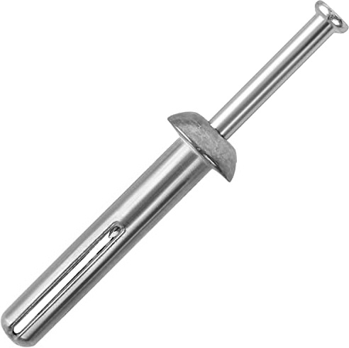 meite 1-1/2 Inch Concrete Anchors, Hammer Drive Nails in Anchors, Zinc Alloy Anchors and Galvanized Steel Nails Set - 1/4 Diameter Expansion Nails for Concrete Walls (10 Boxes)