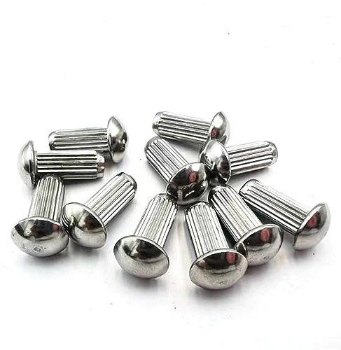 10/50 Stück M2 M2,5 M3 M4 M5 304 Edelstahl-Knopf, runder Kopf, gerändelter Schaft, Vollniet, selbststeckend, GB827, Durchmesser 2 3 4 5 mm-16 mm, M2 50 Stück