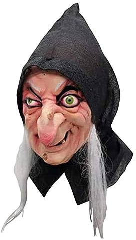 Dirfuny Alte Hexe Maske - Halloween Gruseliges Horror Cosplay Kostüm