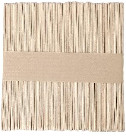 Interdruk - Lutscherstäbchen aus Holz - Eiscreme Eis am Stiel für Kinderhandwerk - Lolly Sticks für DIY-Projekte - 113 mm x 10 mm - 50 Stück - Naturholz
