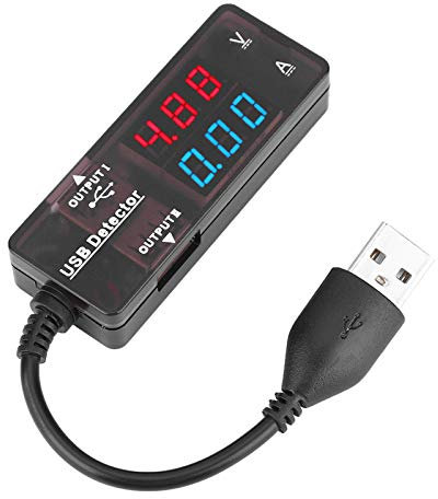 YB26VA USB Multimeter Voltage USB Detector, USB Tester Current Meter Dual Display 80-106KPa Mobile Phone Battery Tester Meter Battery Capacity Tester (Two Color)