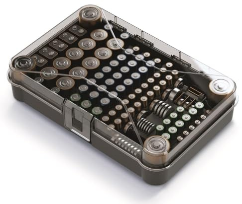 BirnePower Batteriebox Organizer für 115 Batterien – Große Sortierbox Aufbewahrungsbox für Akkus – Akku Box Behälter mit Transparenter Abdeckung & Wandmontage