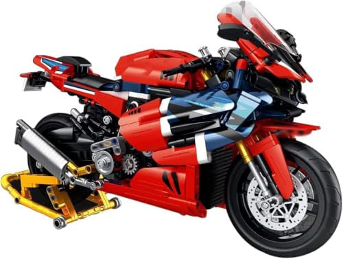 Auspcers Technik Motorrad Bausteine für 1000RR, 1017 Teile Technik Supermotorrad Modell Bauset Technik Rennen Motorrad MOC Modellbausätze, Klemmbausteine Kompatibel mit großen Marken