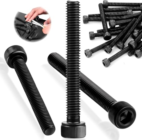 SWTYExt 40 Stk Zylinderschrauben M6x50mm Innensechskant Schrauben Schwarz | M6 Zylinderkopfschrauben, DIN 912, Inbusschrauben, Kohlenstoffstahl, Gewindeschrauben, Sechskantschrauben, für Reparieren