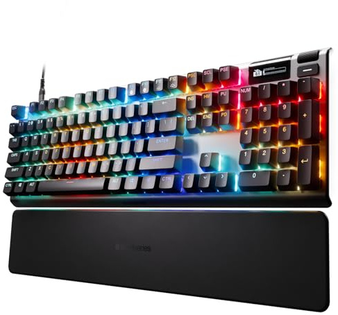 SteelSeries Apex Pro Gen 3 OmniPoint 3.0 - Interruptores hipermagnéticos - Actuación Ajustable - Disparo rápido - Preajustes listos para el Juego - Modo de protección - Tap rápido/SOCD - OLED - RGB -