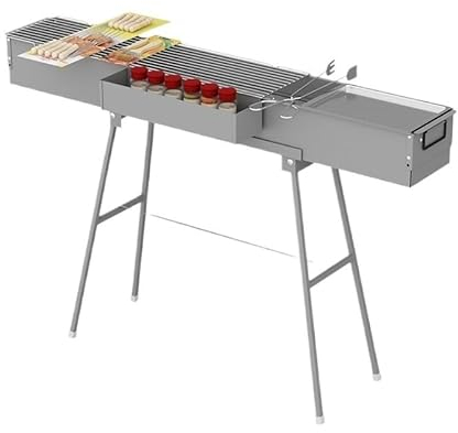 Einfacher Grill, Kommerzieller Stand, Großer Holzkohlegrill, Verdickter Und Verbreiterter Garten-Camping-Grill Für Den Außenbereich(Size:Package 3)