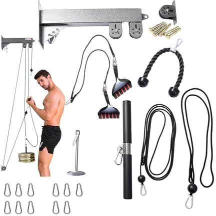 Kabelzugsystem fürs Fitnessstudio, verbessertes Gewichtszugsystem, LAT- und Lift-Seilzug-Aufsätze, DIY-Fitnessgerät für das Heim-Fitnessstudio, für Fitnessexperten und Anfänger