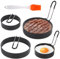 VMUTGA Anillas para Huevos, Molde para Panqueques, Molde para Huevos Fritos de 4 Piezas, Molde para Huevos Fritos para Cocinar Huevos Fritos/Panqueques/Omelettes y Más