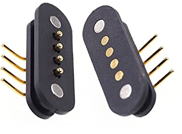 ChunLK 5 paia Connettore a pin magnetico a molla a molla connettore 4 pole pitch 2.5 attraverso il foro angolato maschio femmina 2A 36V DC. Sonda di carica 'alimentazione