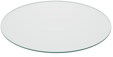 Relaxdays Tablero Vidrio Templado, Ø 70 cm, Grosor 8 mm, Panel Cristal Redondo para Mesa y Chimenea, ESG, Transparente