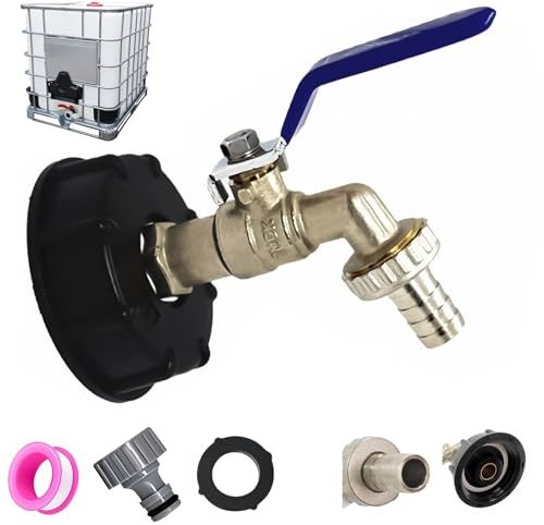 Kran Tank 1 000L S60X6 IBC krankoppling med 3/4 tum slanganslutning, dräneringstansadapter, för trädgårdskran, för tankadapter (3/4 tum)