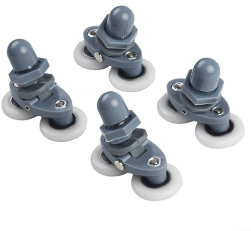 Lot de 4 roulettes pour porte de douche - Résistantes à l'usure - Faible bruit - 25 mm