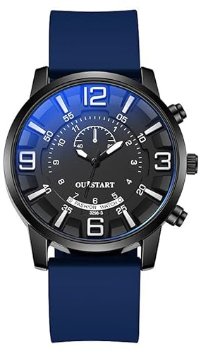 LIWEARE Orologio da polso per bambini, analogico, al quarzo, per insegnamento del tempo, per ragazzi, cinturino morbido, tempo di apprendimento, orologio da polso sportivo, Blu