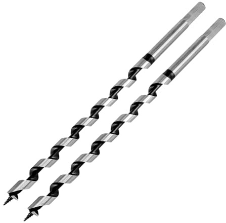 Masendelk 2pcs Ship Auger Drill Bit 14 x 300mm (Approximate 9/16 x 12 Inch), Wood Auger Bit with 11mm Hex Shank